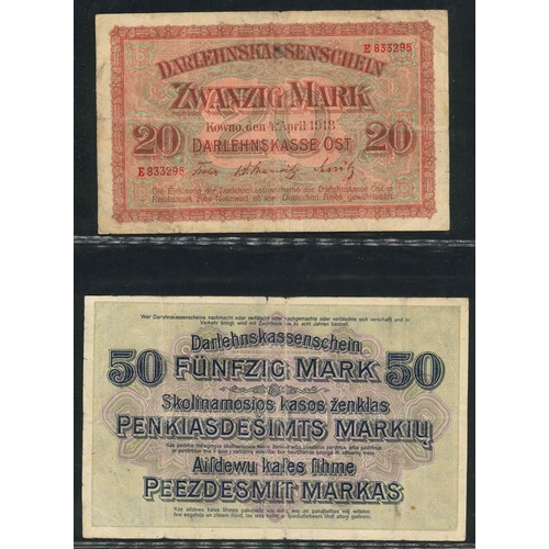 134 - Banknotes; Lithuania (German Occupation); 1918 full set of eight denominations, between VG and VF gr... 