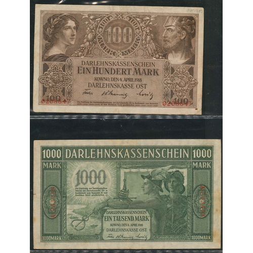 134 - Banknotes; Lithuania (German Occupation); 1918 full set of eight denominations, between VG and VF gr... 