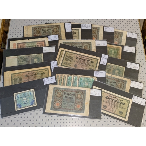 77 - Banknotes; Germany; bundle of notes presented and priced for retail sale at between £1 and £20 each.... 