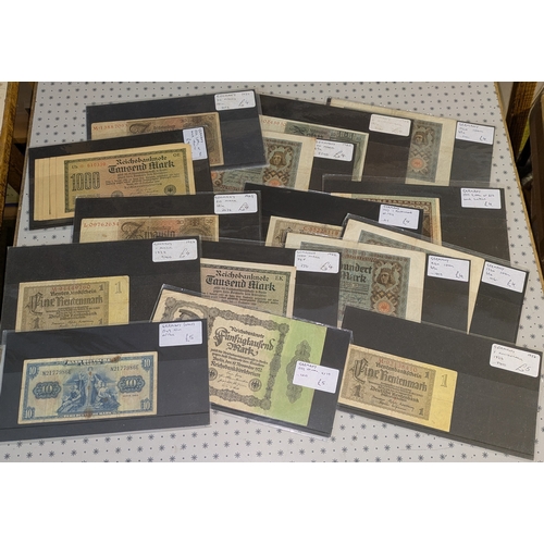 77 - Banknotes; Germany; bundle of notes presented and priced for retail sale at between £1 and £20 each.... 