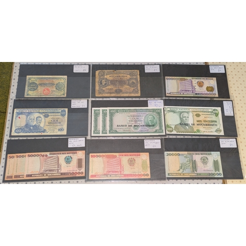 140 - Banknotes; Mozambique; 1914-2003 selection of eight different, plus four duplicates. Priced retail a... 