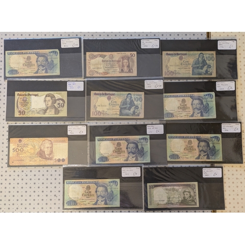 147 - Banknotes; Portugal; selection of notes priced for retail sale at between 50p and £4 each. Total ret... 