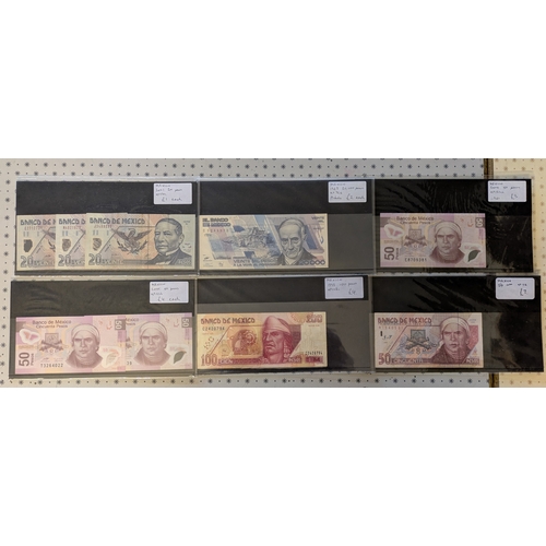 139 - Banknotes; Mexico; little selection of notes priced for retail sale, with duplication. Total retail ... 