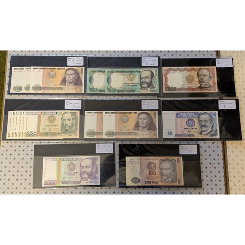145 - Banknotes; Peru; selection of notes priced for retail sale, with duplication. Total retail £23. (17)... 
