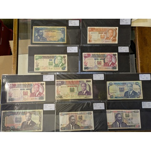 124 - Banknotes; Kenya; 1977-2004 selection of 21 different notes, all different in some way, plus three d... 