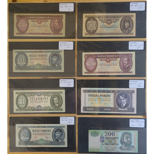 110 - Banknotes;&nbsp;Hungary; 1962-2004 seln. of eight different notes, priced retail at &pound;22.... 