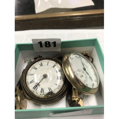 181 - x2 OLD POCKET WATCHES & x2 WRIST WATCHES