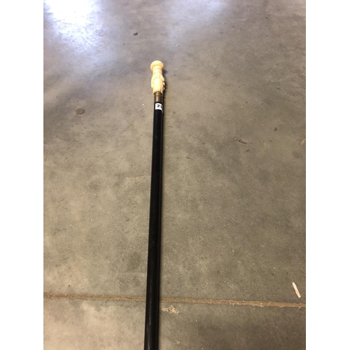 219 - BONE HANDLED WALKING CANE