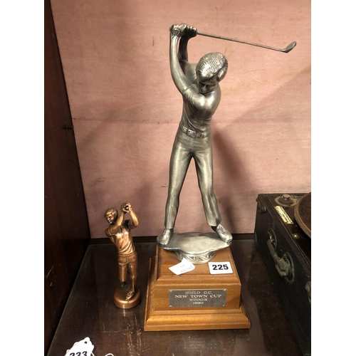 225 - 2 X GOLFING TROPHIES