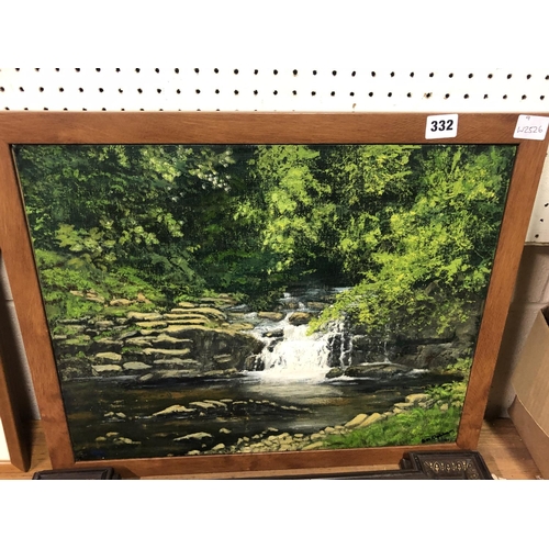 332 - OIL WATERFALL ON THE HEPSTE PAINTING