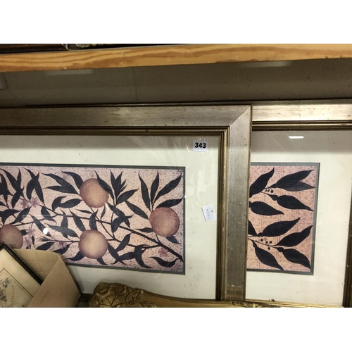 343 - PAIR OF GILT FRAMED PRINTS