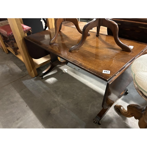 492 - SOLID WOOD DROP LEAF COFFEE TABLE