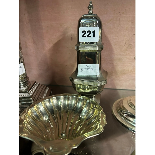 221 - LARGE PLATED SUGAR CASTER