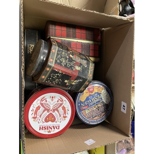 47 - BOX OF TINS