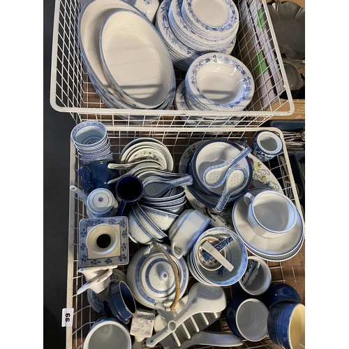 66 - X2 MIXED TRAYS OF BLUE & WHITE CHINA