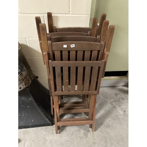 1021 - X4 WOODEN GARDEN CHAIRS