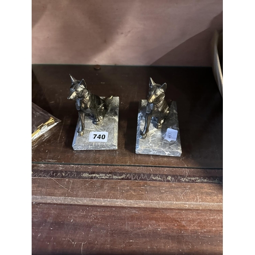 740 - MARBLE BOOKENDS