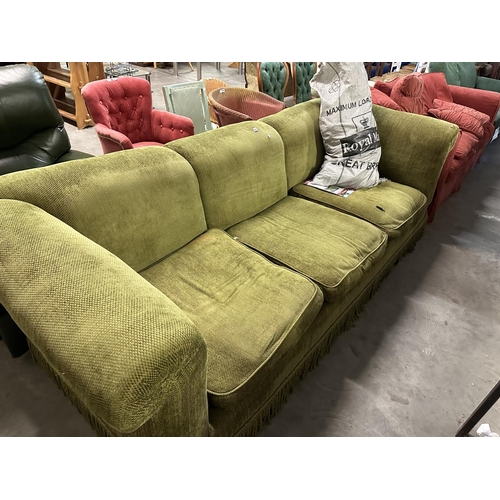 860 - LARGE GREEN SOFA