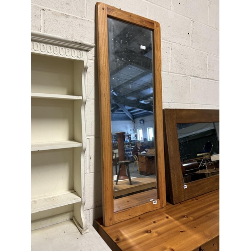 925 - LARGE OAK FRAMED MIRROR