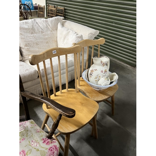 350 - X2 PINE FARMHOUSE CHAIRS