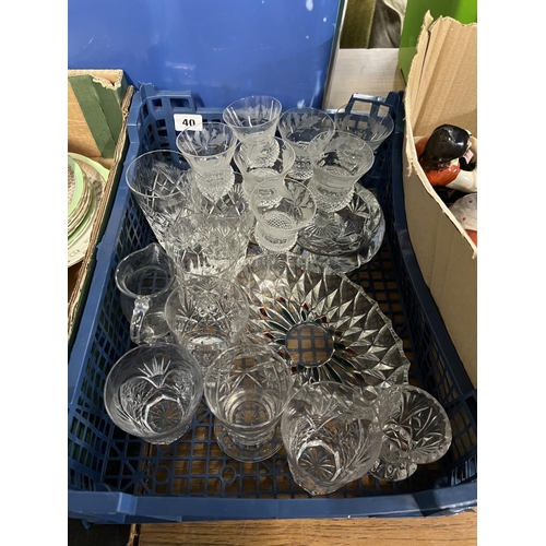 40 - ASSORTED CUT GLASS