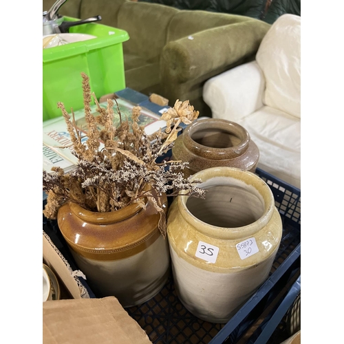 35 - X2 BOXES OF OLD CERAMIC POTS