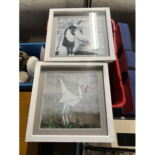 13 - X7 FRAMED BANKSY PRINTS