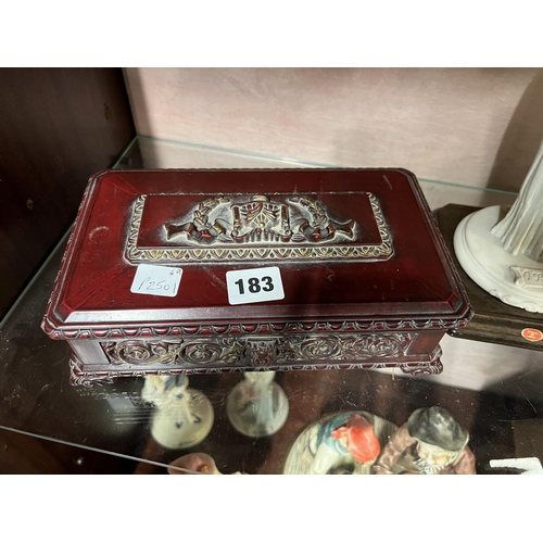 183 - ORNATE BOX WITH DOMINOS