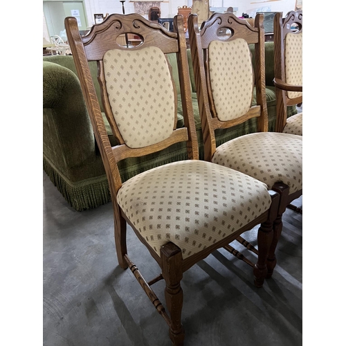 328 - X4 OAK CHAIRS & X2 CARVERS