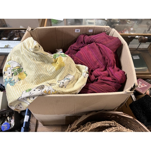 51 - BOX OF TEXTILES