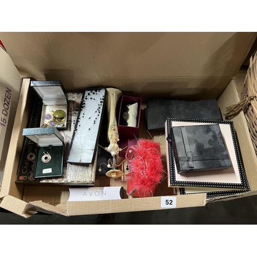 52 - BOX OF COSTUME JEWELLERY