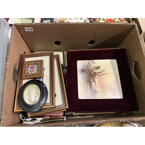 116 - BOX OF MIXED PICTURES & PRINTS