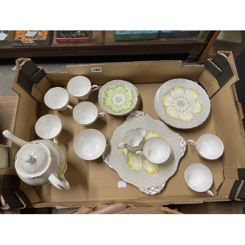 105 - x22 PIECE COMPLETE ART DECO TEA SET INC ONE SPARE CUP