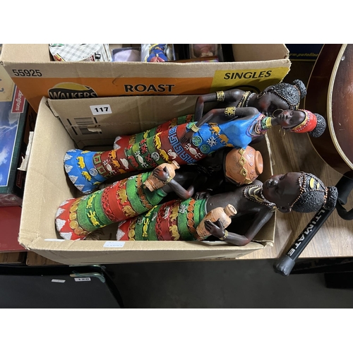 117 - BOX OF AFRICAN FIGURES