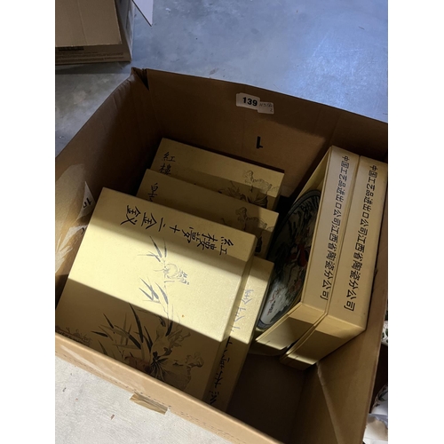 139 - BOX OF CHINESE PLATES