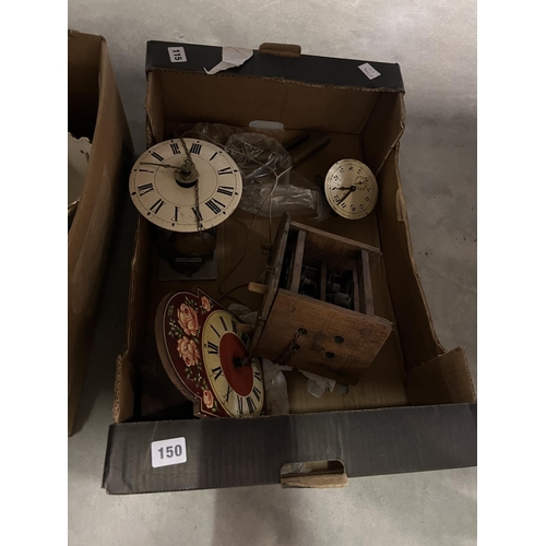 150 - BOX OF CLOCK PARTS