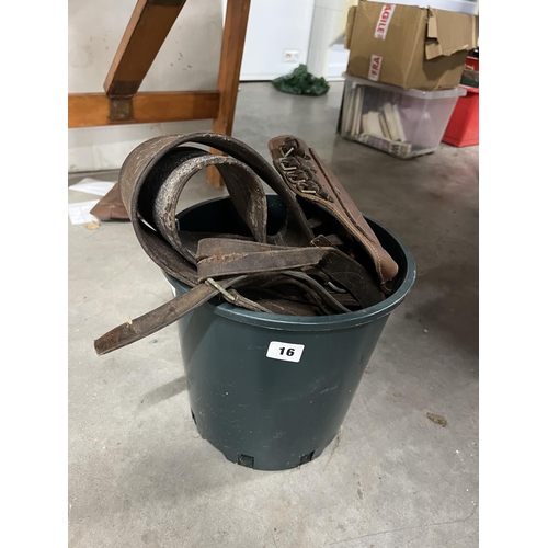 16 - BUCKET OF LEATHERS