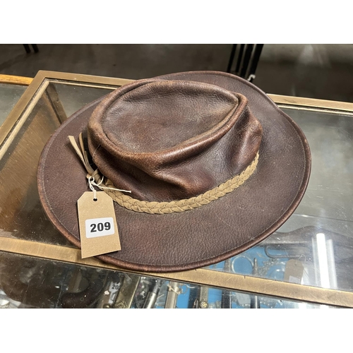 209 - LEATHER COWBOY HAT