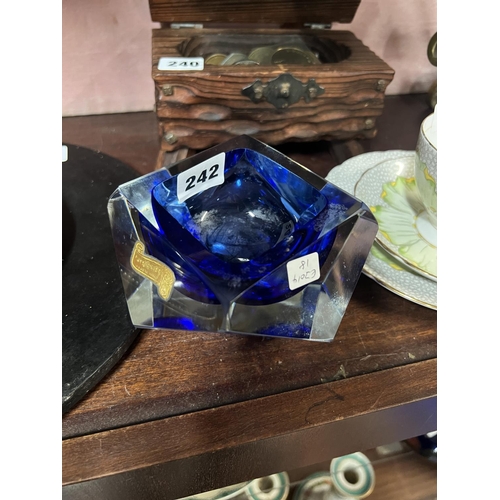 242 - MURANO BLUE GLASS DISH