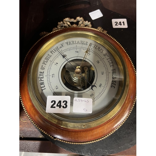 243 - VINTAGE MAHOGANY BAROMETER