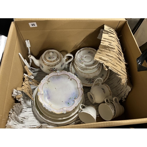 25 - BOX OF MIXED CHINA