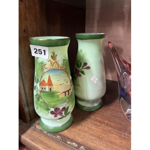 251 - PAIR OF 19th CENTURY PAINTED DUTCH VASES