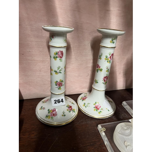 264 - PAIR OF MINTON CANDLE STICKS