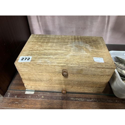 272 - WOODEN JEWELLERY BOX