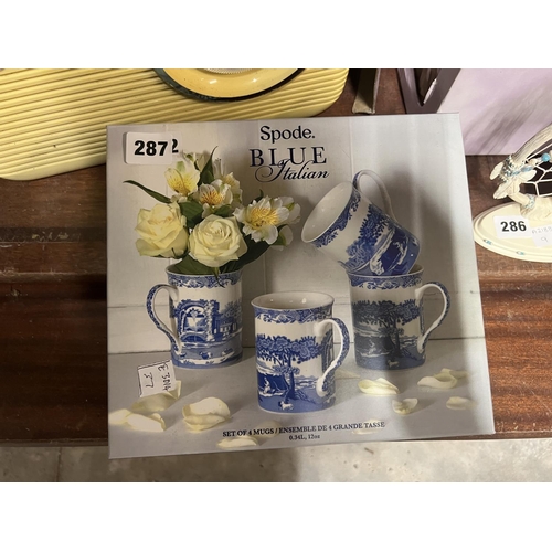 287 - SET OF 4 SPODE BLUE ITALIAN MUGS