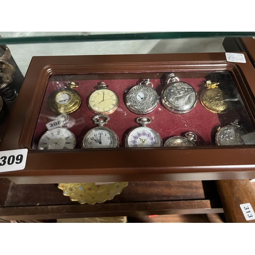 309 - CASE OF x10 MODERN POCKET WATCHES