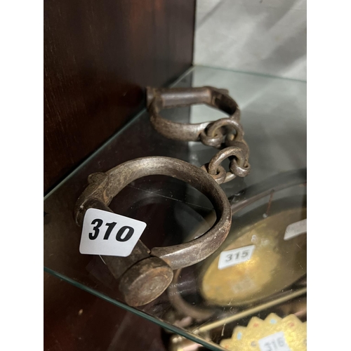 310 - PAIR OF VICTORIAN HANDCUFFS