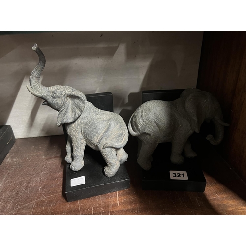 321 - ELEPHANT BOOK ENDS