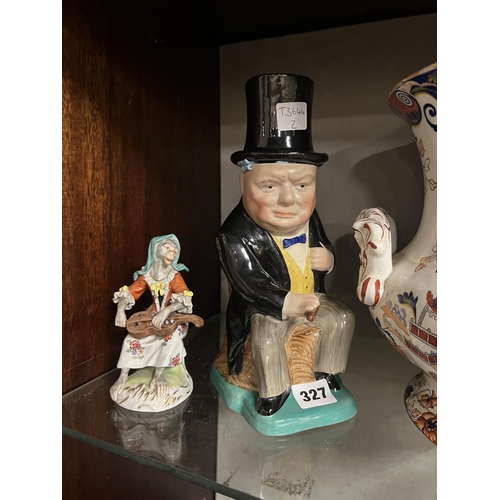 327 - LARGE DOULTON WINSTON CHURCHILL TOBY JUG WITH REMOVABLE HAT