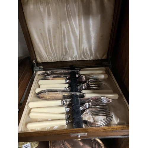 329 - BOX OF KNIVES & FORKS